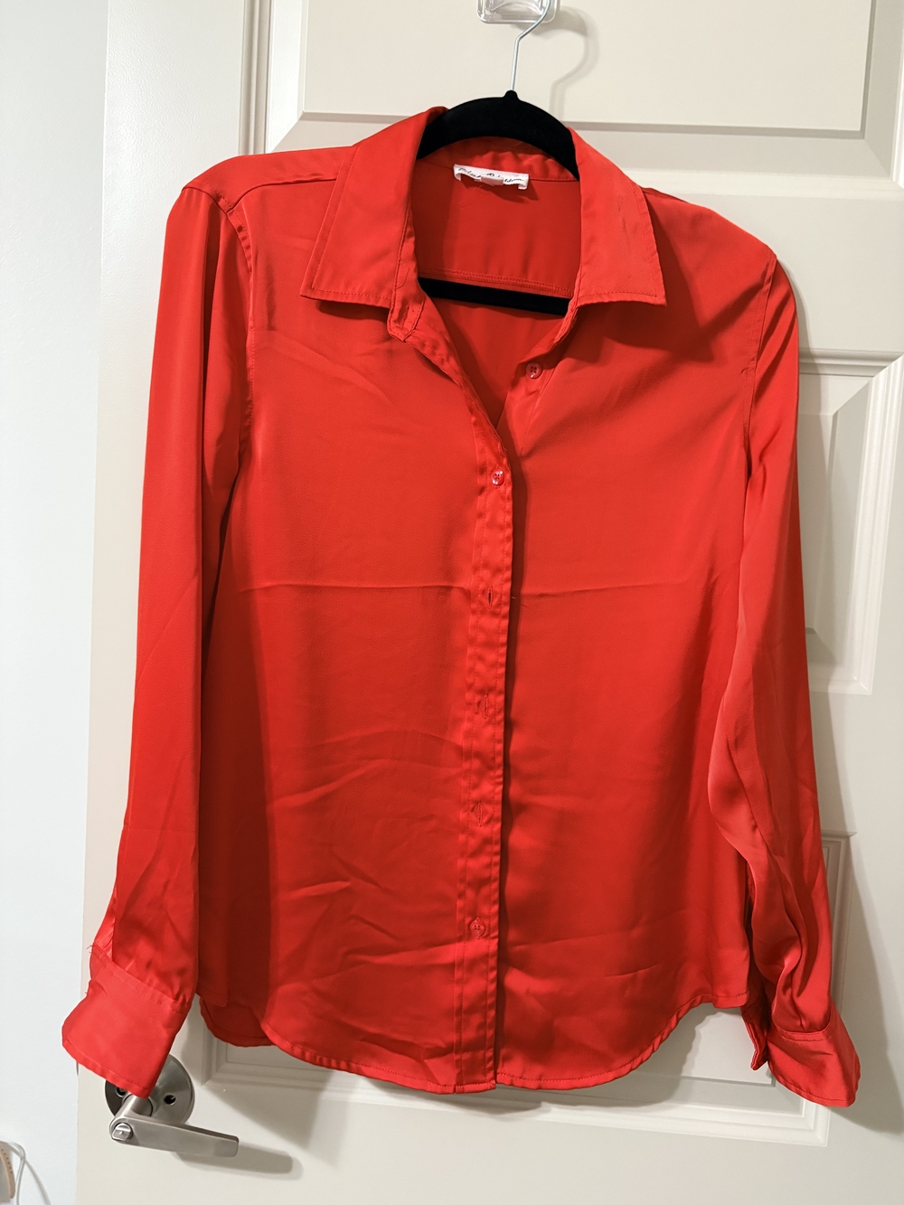 Classic Red Button-Down Women's Blouse